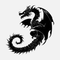 noir dragon vecteur silhouette