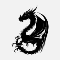 noir dragon vecteur silhouette