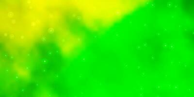 fond de vecteur vert clair, jaune avec des étoiles colorées.
