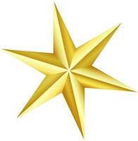 3d illustration de d'or étoile sur blanc Contexte. vecteur