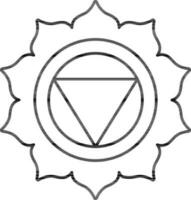 illustration de Anahata symbole icône dans ligne art. vecteur