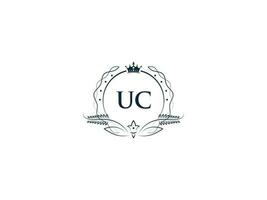 initiale uc minimal luxe logo, minimaliste Royal couronne uc cu logo icône vecteur art