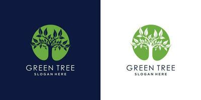 la nature logo conception vecteur avec arbre et feuille style