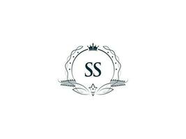 minimaliste lettre ss logo icône, monogramme ss Royal couronne logo modèle vecteur