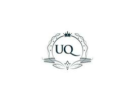 initiale uq minimal luxe logo, minimaliste Royal couronne uq qu logo icône vecteur art