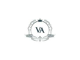 initiale Virginie logo lettre conception, minimal Royal couronne Virginie un V féminin logo symbole vecteur