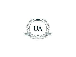 initiale ua minimal luxe logo, minimaliste Royal couronne ua au logo icône vecteur art