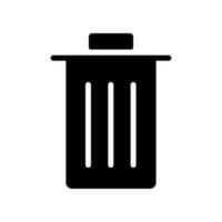 poubelle remplir icône symbole vecteur. noir glyphe poubelle icône vecteur