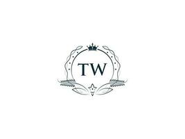 initiale Royal t logo icône, minimaliste deux poids couronne logo icône vecteur