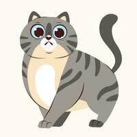tigré mignonne chat. vecteur dessin animé illustration de une animal de compagnie.