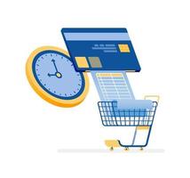 concept de paiement de facture de carte de crédit en ligne vecteur