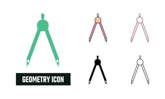 géométrie icône ensemble vecteur illustration