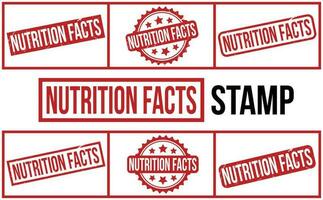 nutrition les faits caoutchouc grunge timbre ensemble vecteur