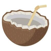 noix de coco Lait tropical en bonne santé boisson plus de blanc vecteur