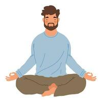 homme dans lotus position personnage vecteur