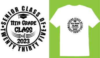 Sénior classe de vingt 30 cinq 11ème classe classe de 2023 T-shirt vecteur