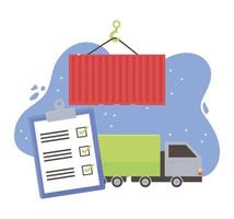 transport de conteneurs logistiques vecteur