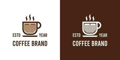 lettre mm café logo, adapté pour tout affaires en relation à café, thé, ou autre avec mm initiales. vecteur
