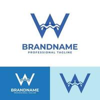 lettre w vague logo, adapté pour tout affaires en relation à vague avec w initial. vecteur