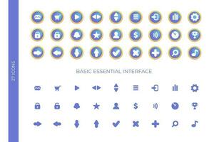 de base essentiel interface Icônes vecteur