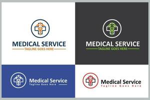 médical un service logo conception modèle vecteur