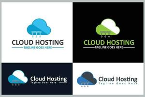 nuage hébergement logo conception modèle vecteur