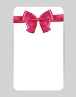 modèle de carte-cadeau vierge avec noeud rose et ruban vecteur