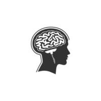 Humain cerveau silhouette logo pour la génétique et soins de santé conception ou idée de vecteur