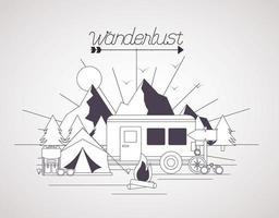 wanderlust explorer le paysage d'aventure vecteur