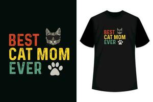 meilleur chat maman déjà rétro ancien du père journée cadeau T-shirt conception vecteur