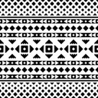 abstrait Contexte avec tribal ornement. sans couture ethnique modèle avec originaire de américain motifs. aztèque navajo style conception. noir et blanc couleurs. conception pour textile, tissu, rideau, tapis, emballage. vecteur