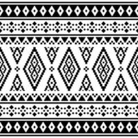 tribal motifs conception avec pixel modèle. géométrique abstrait sans couture ethnique modèle. noir et blanc couleurs. conception pour textile, tissu, vêtements, rideau, tapis, ornement, arrière-plan, emballage. vecteur