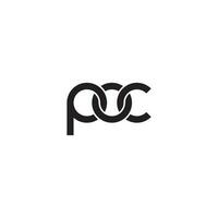 des lettres poc monogramme logo conception vecteur