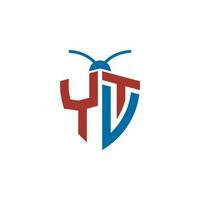 des lettres ytv yvt ravageur contrôle logo vecteur