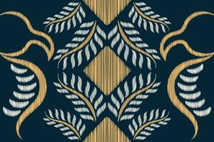 ethnique ikat en tissu modèle géométrique style.africain ikat broderie ethnique Oriental modèle marine bleu Contexte. abstrait, vecteur, illustration.pour texture, vêtements, écharpe, décoration, tapis, soie. vecteur