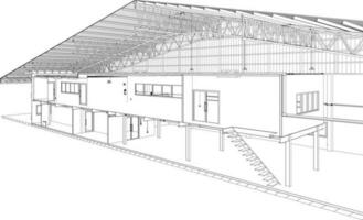 3d illustration de bâtiment structure vecteur