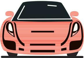 de face vue de plat voiture icône dans pastel rouge couleur. vecteur