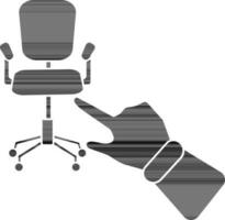 icône de employé chaise vu avec main dans glyphe style. vecteur