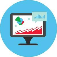 coloré moniteur écran icône sur circulaire Contexte. vecteur