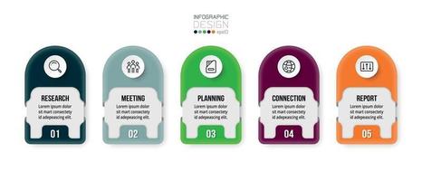 modèle d & # 39; entreprise infographique avec conception d & # 39; étape ou d & # 39; option vecteur