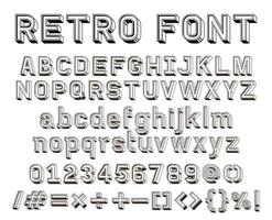 Texte de police alphabet ligne rétro 3D vecteur