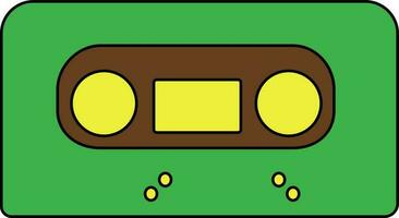 la musique cassette dans vert, Jaune et marron couleur. vecteur