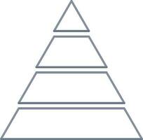 quatre étape pyramide graphique mince ligne art icône. vecteur