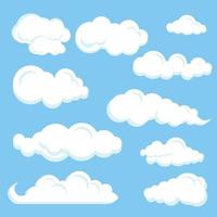 nuages bleus blancs mis élément de vecteur gratuit