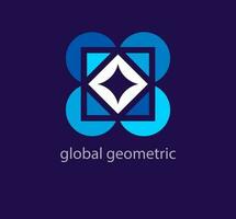 Créatif global géométrique forme logo. unique Couleur transitions. Créatif géométrique logo modèle. vecteur