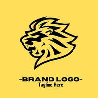 Lion logo conception vecteur illustration, marque identité emblème