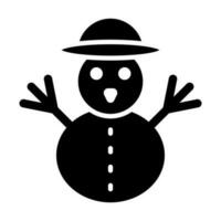 bonhomme de neige glyphe icône conception vecteur