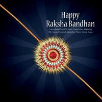 joyeuse fête de raksha bandhan avec cristal et rakhi doré vecteur