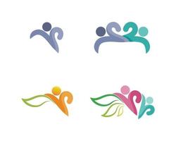 modèle de logo et de symboles de soins de la communauté vecteur