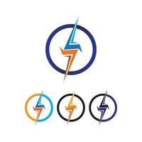 logo et symboles de l'icône de la foudre vecteur électrique